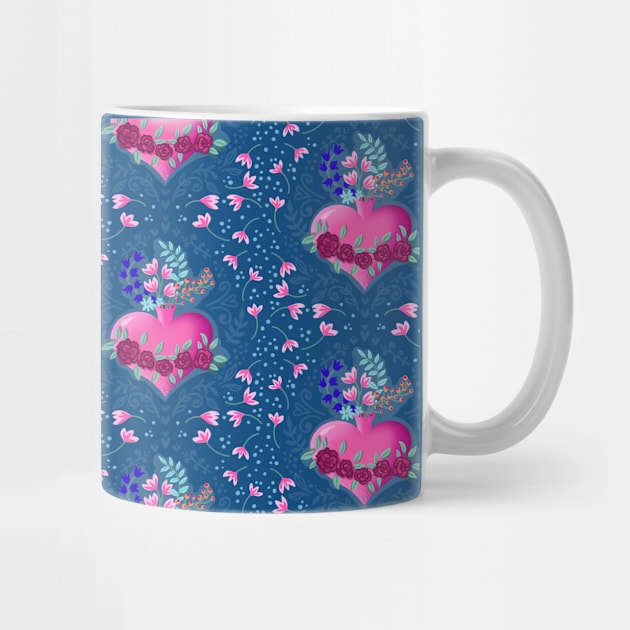 blooming heart pattern by Lamalou Design